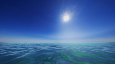 calm ocean under a bright sunny sky