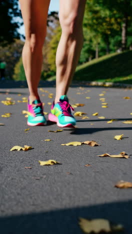 mulher a correr no parque.