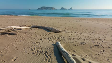 aerial images with drone of the medes islands in catalunya costa brava european tourism empty beach