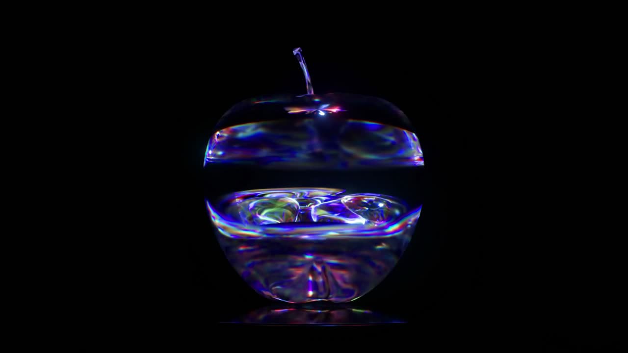 manzana de vidrio iridescente