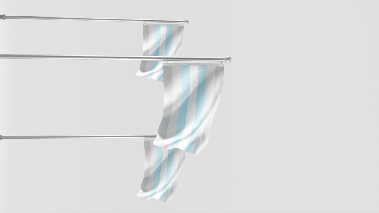 데미보이 프라이드 플래그 3d 렌더링 백색 배경, 수직