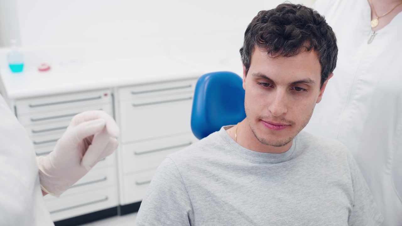 Patient receiving dental care at the dentist office