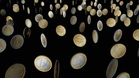 dancing € coins.
black background