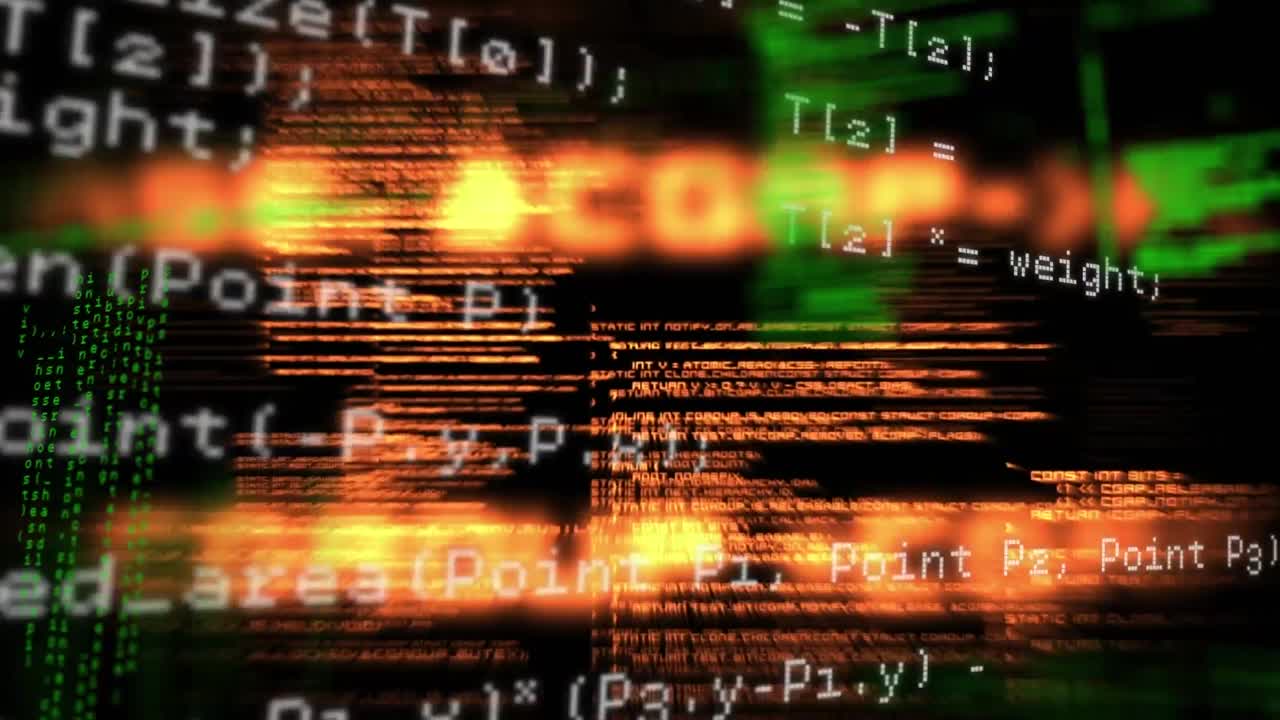 animation du traitement des données avec des lumières incandescentes