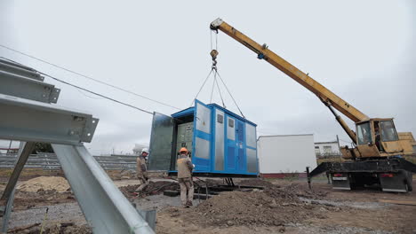 installing electrical equipment at a solar farm