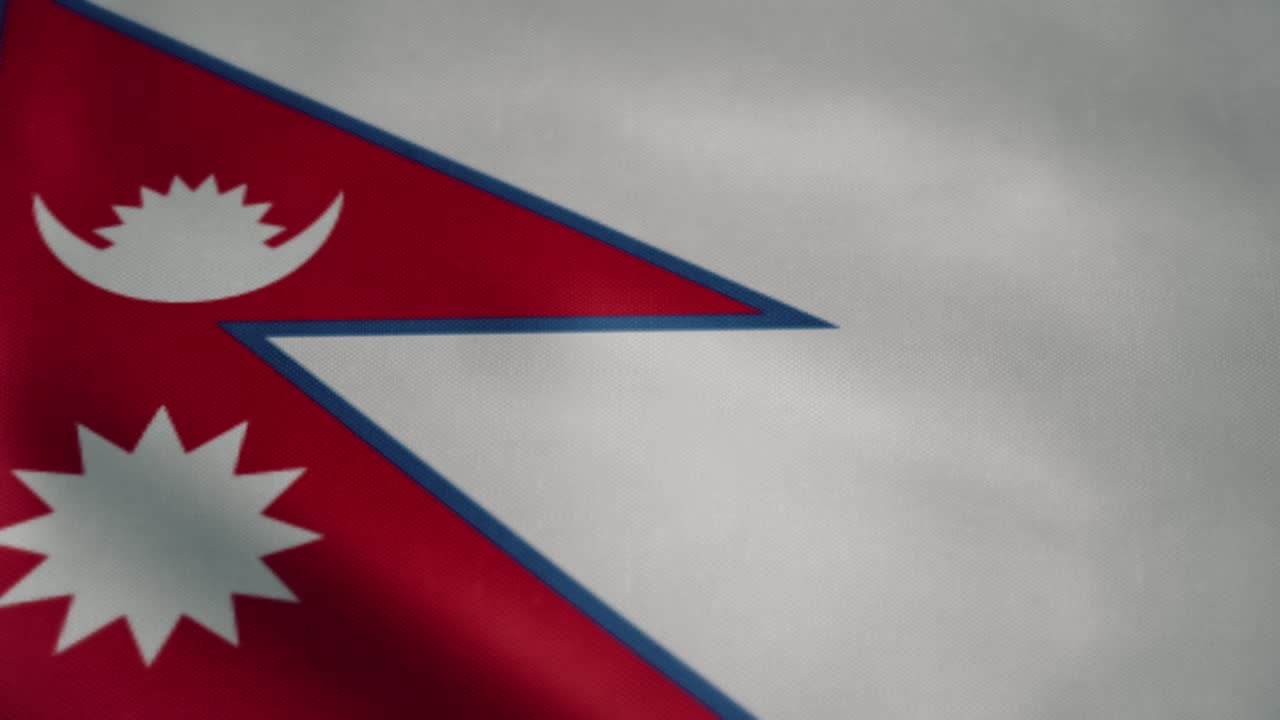 bandera de nepal, ondeando en cámara lenta