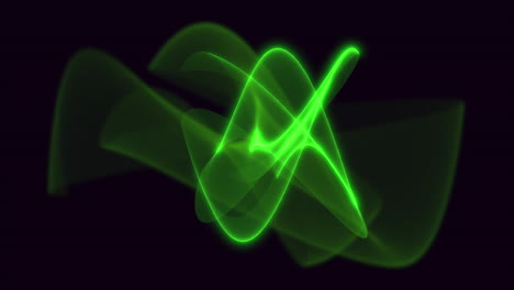 ondas de neón verdes en el gradiente negro
