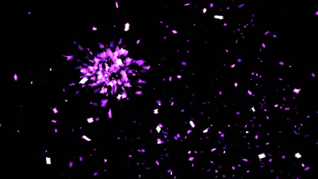 보라색과 분홍색 콘페티 폭발