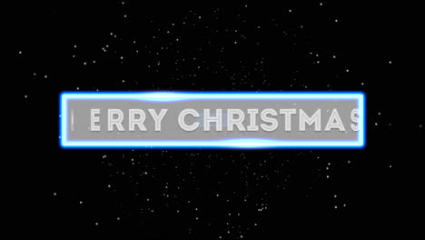 Merry-Christmas-with-neon-blue-frame-and-stars-in-galaxy