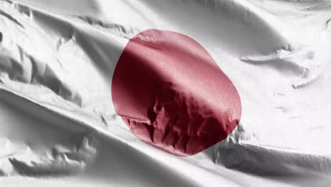 Japan textile flag waving on the wind loop. Japanese banner swaying on the breeze. Fabric textile tissue. Full filling background. 10 seconds loop.