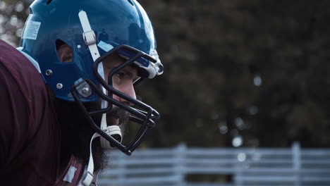 football player close up