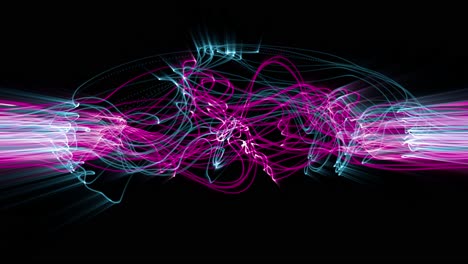 las hebras de luz fractal enredadas ondulan y brillan (bucle)