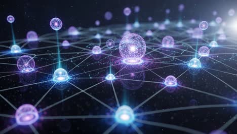 connected spheres in a quantum network: a visual exploration of the interconnectedness of particles and their vibrational interactions in a digital universe