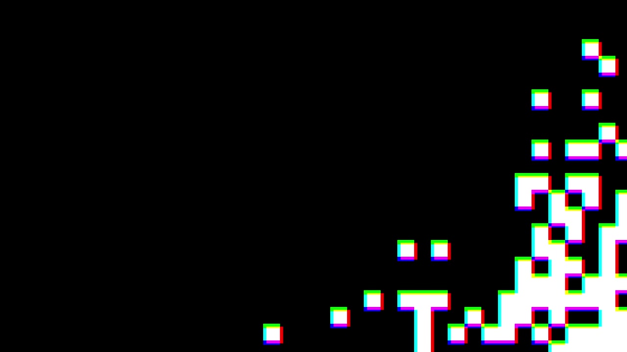 Retro 8-Bit Pixel Glitch Transition Filling Screen
