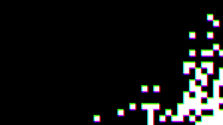 Retro 8-Bit Pixel Glitch Transition Filling Screen