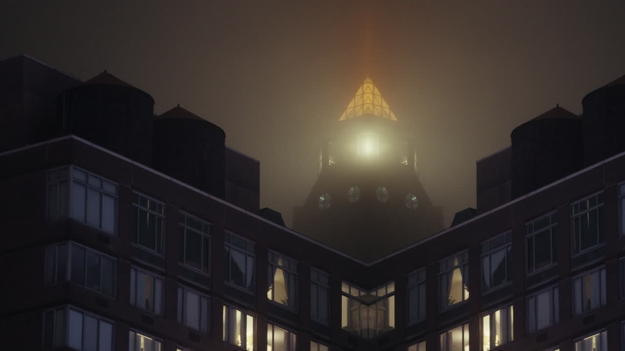 Foggy Night Cityscape