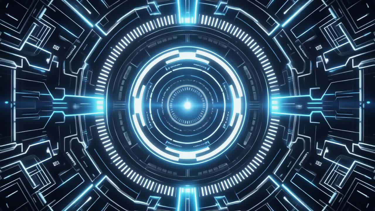 Abstract Tecnologia futuristica sullo sfondo con linee blu luminose