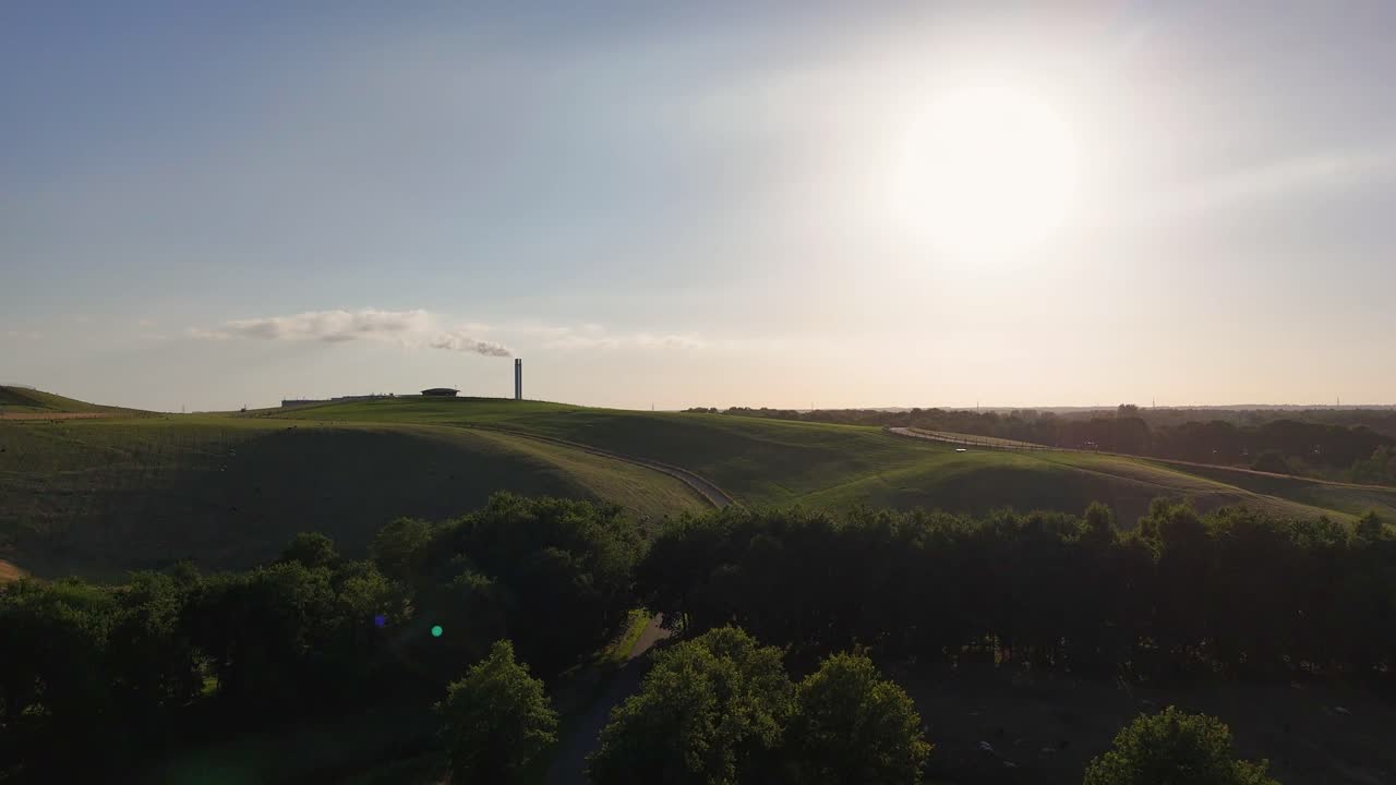Scenic Rural Landscape with Industrial Facility