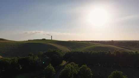 scenic rural landscape with industrial facility