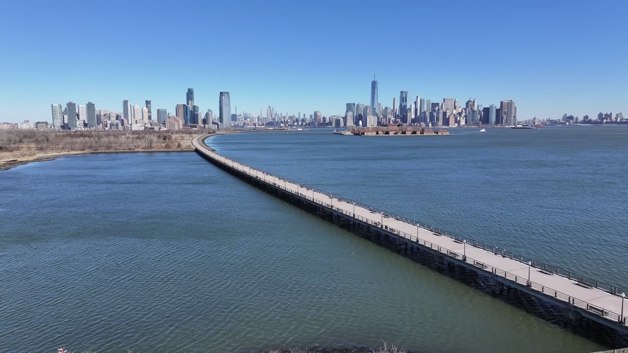 Liberty Park At Jersey City In New Jersey United States. Downtown City. Hudson Riverwalk. Liberty Park At New Jersey United States. Leisure Park Landscape.