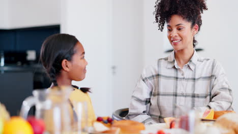 Mother,-daughter-and-high-five-at-home