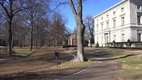 a mansion or estate graces an expensive neighborhood in st louis