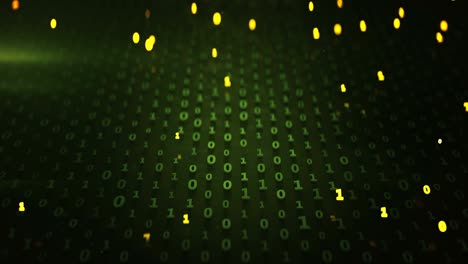 binary code matrix with glowing green symbols seamless loop 3d render animation