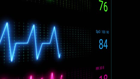 animación del cardiógrafo sobre un fondo negro
