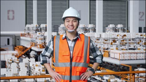 retrato del trabajador del almacén