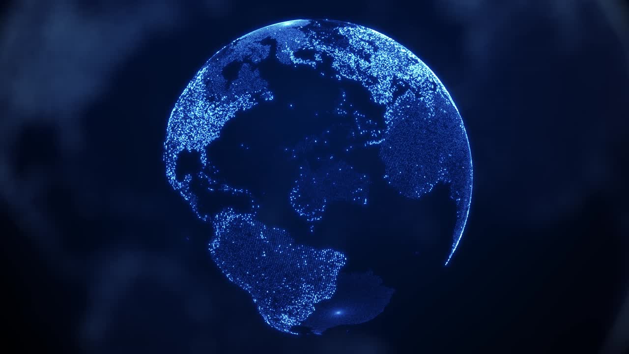 Futuristisk cyberspace-bakgrunn med jordklode. Konsept for digitalt teknologikart.