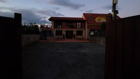 spanish country house at dusk