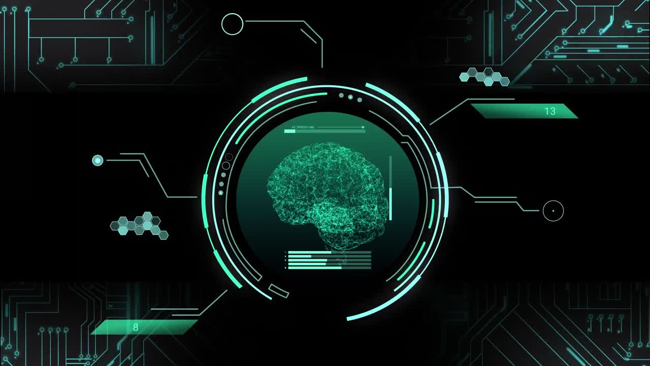 Animation of data processing over human brain