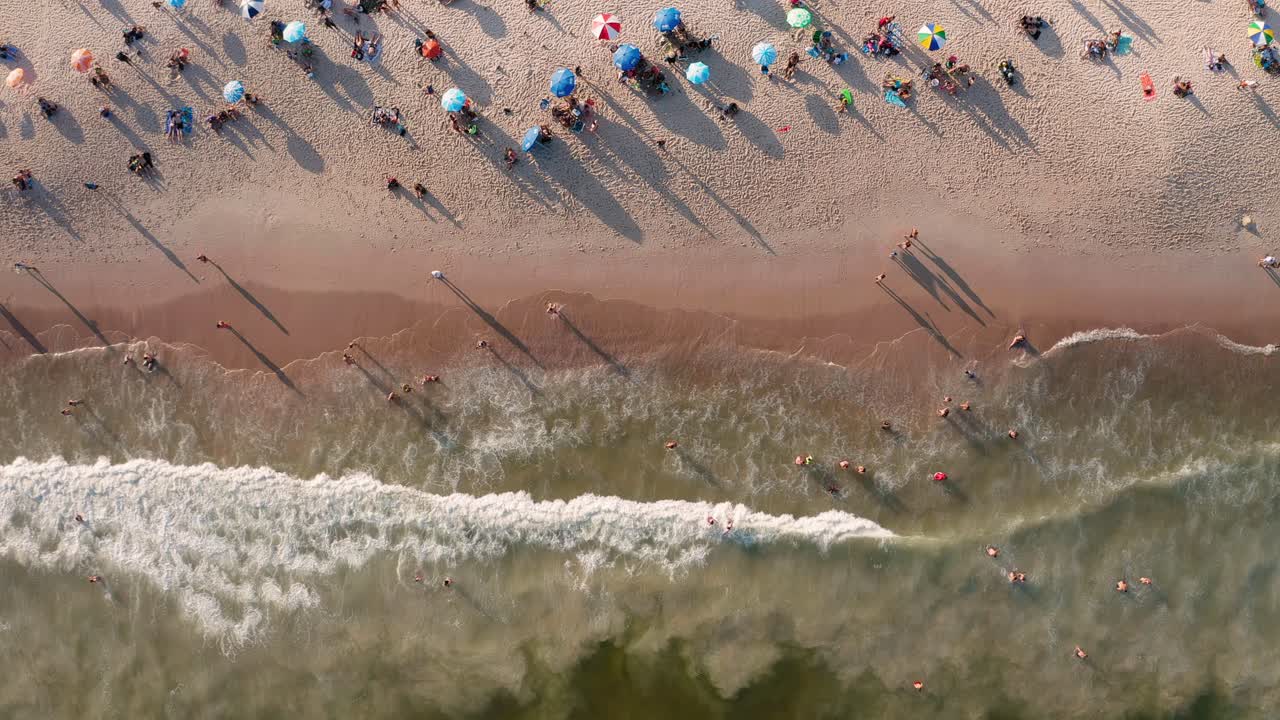 Aerial view of the famous Copacabana Beach in Rio de Janeiro, Brazil