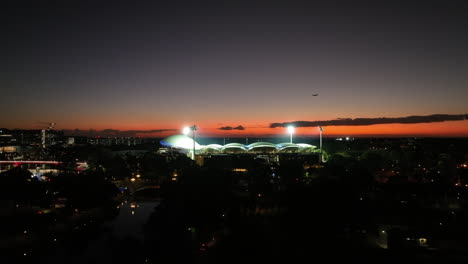 4k drone sunset adelaide oval australia