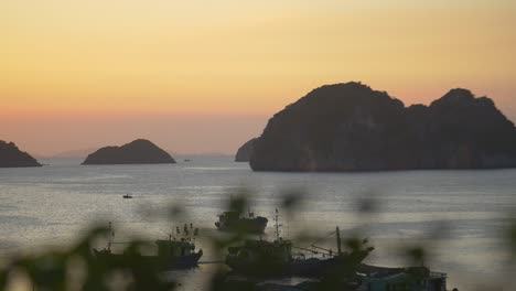 vietnamese bay at sunset