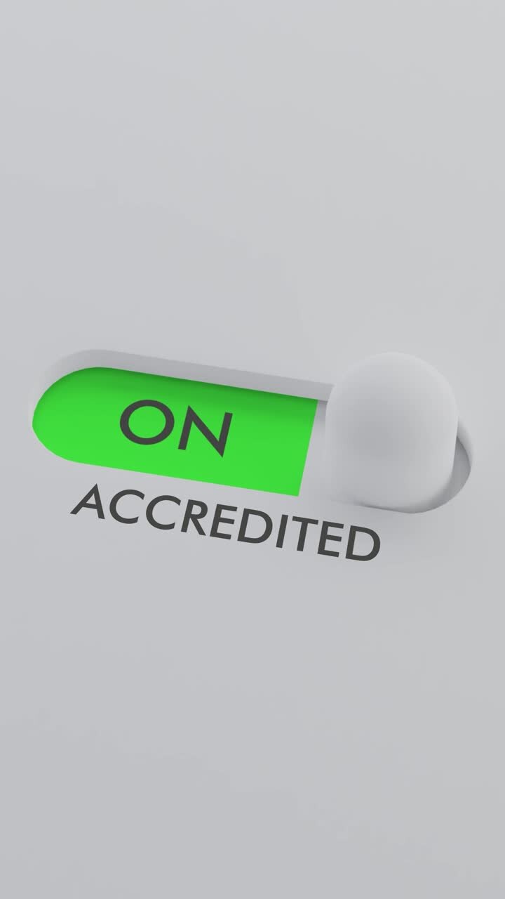Switching on the ACCREDITED switch Vertical Video