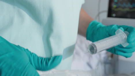 medical professional preparing medication