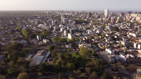 saavedra district of buenos aires, argentine. aerial circling