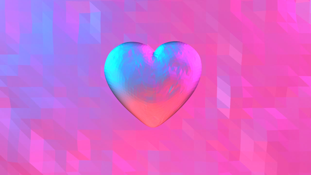 빛나는 자외선 심장을 가진 네온 배경, 성 발렌타인 데이 이벤트, 3d 렌더링 loopable 애니메이션 4k