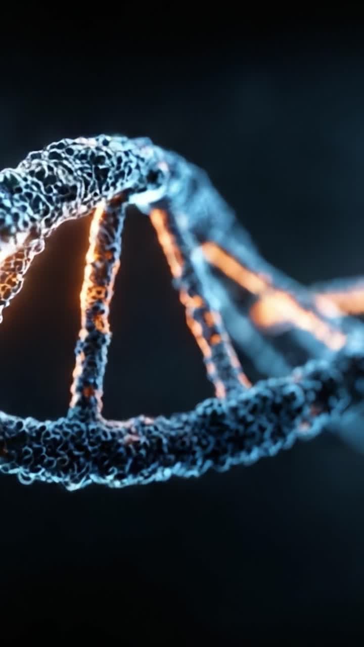Struttura del DNA: vista ravvicinata della doppia elica che rivela il suo design complesso e il suo significato biologico.