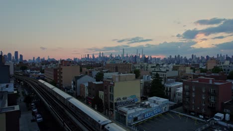 pull away drone footage of queens