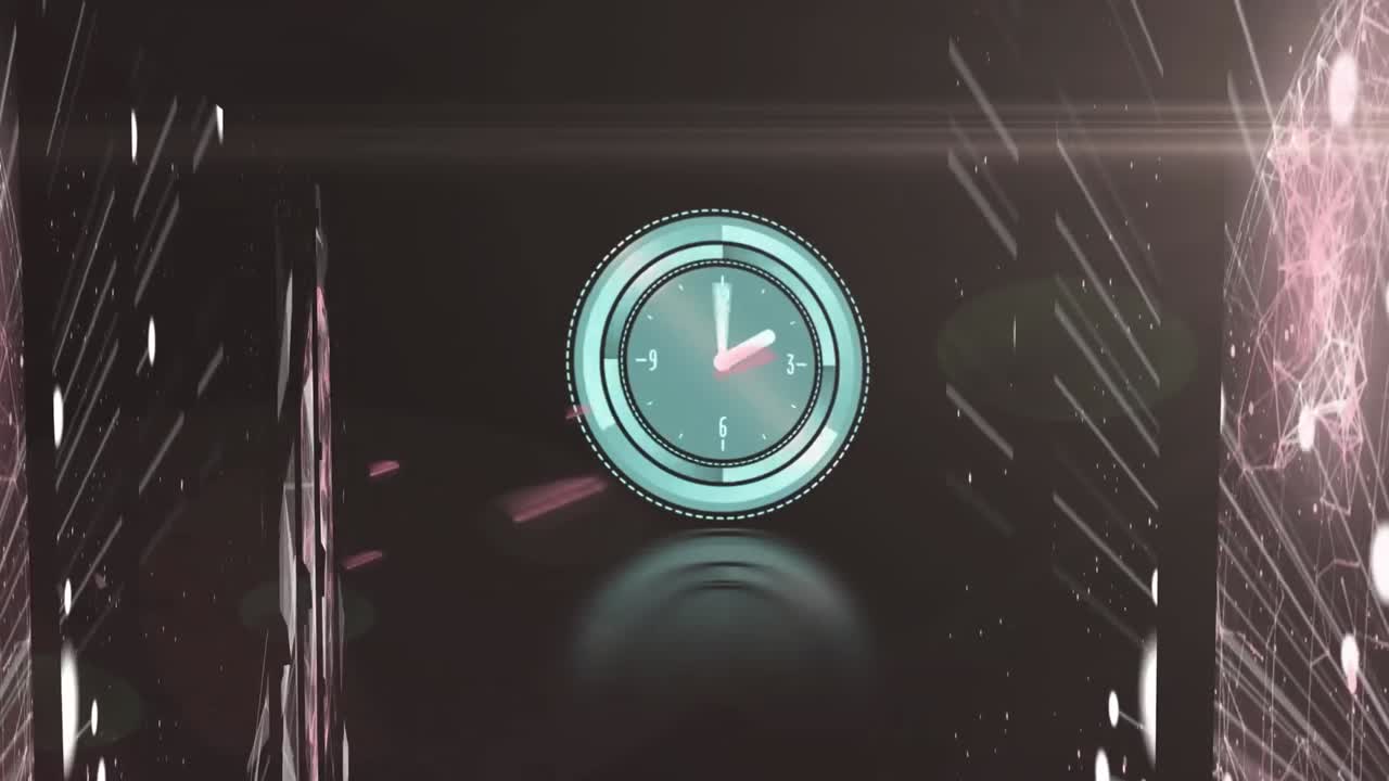 Animation of clock moving over network of connections