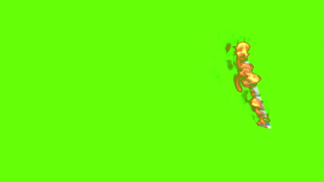 burning lao kip banknote on green screen