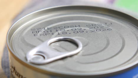 closeup of a metal can