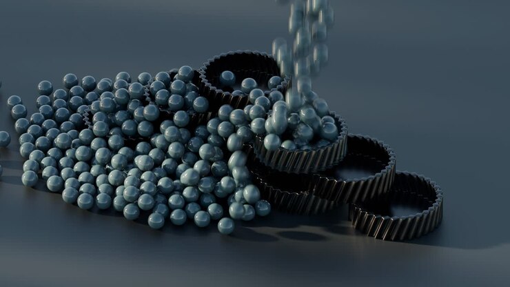 Abstract 3D Render of Spheres and Rings