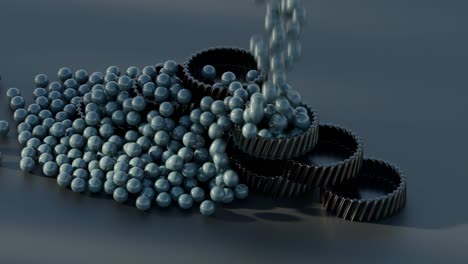 abstract 3d render of spheres and rings