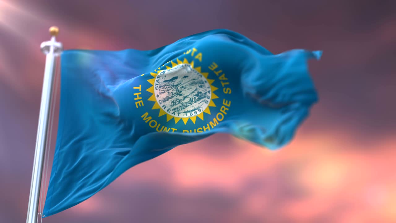 미국 사우스 다코타 주 발이 해가 지는 동안 바람에 흔들리고 있습니다.