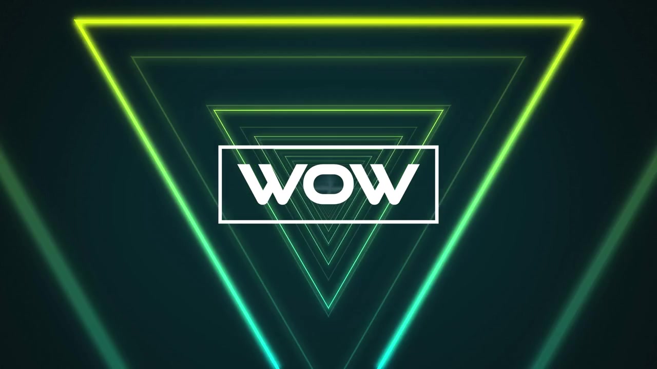 Animazione della parola Wow sullo schermo di un videogioco