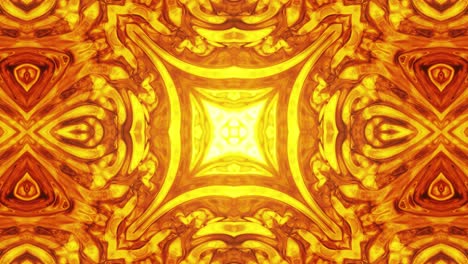 bright gold kaleidoscope abstract liquid effect, seamless loop