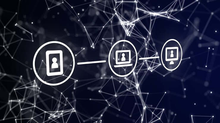 Animation of network of connections with icons